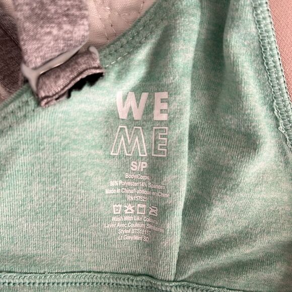 We/me Sports Bra Size S Gently used Gray/green - Picture 4 of 5